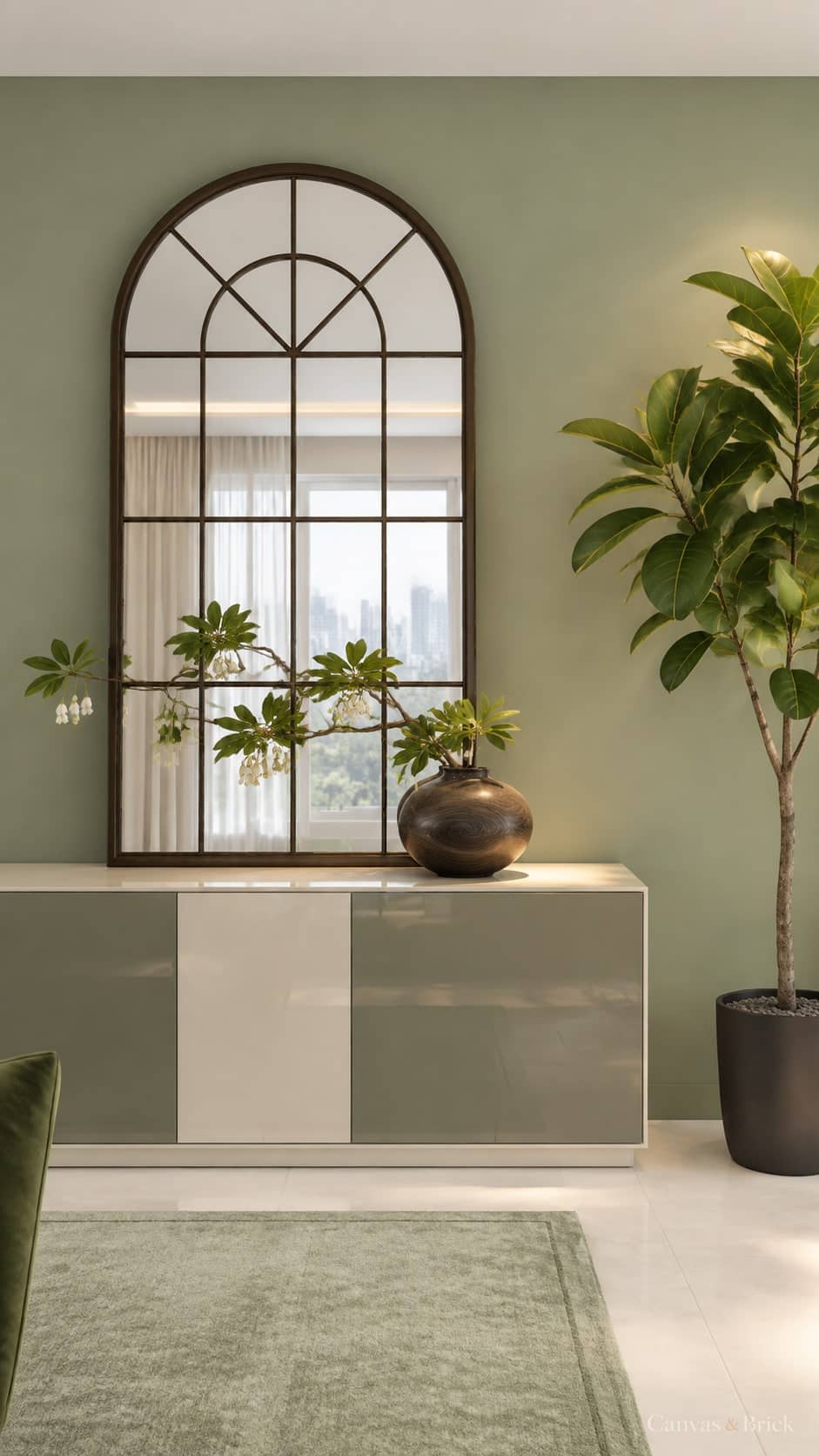 Entryway console console & decor units design in Kolkata by Canvas & Brick