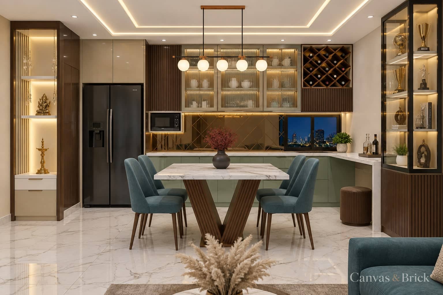 Classic Kolkata living room design in Kolkata by Canvas & Brick