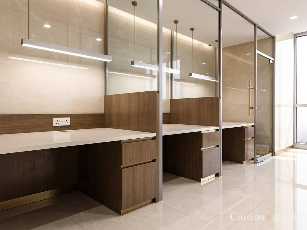 Clinic & consulting rooms commercial interiors design in Kolkata by Canvas & Brick