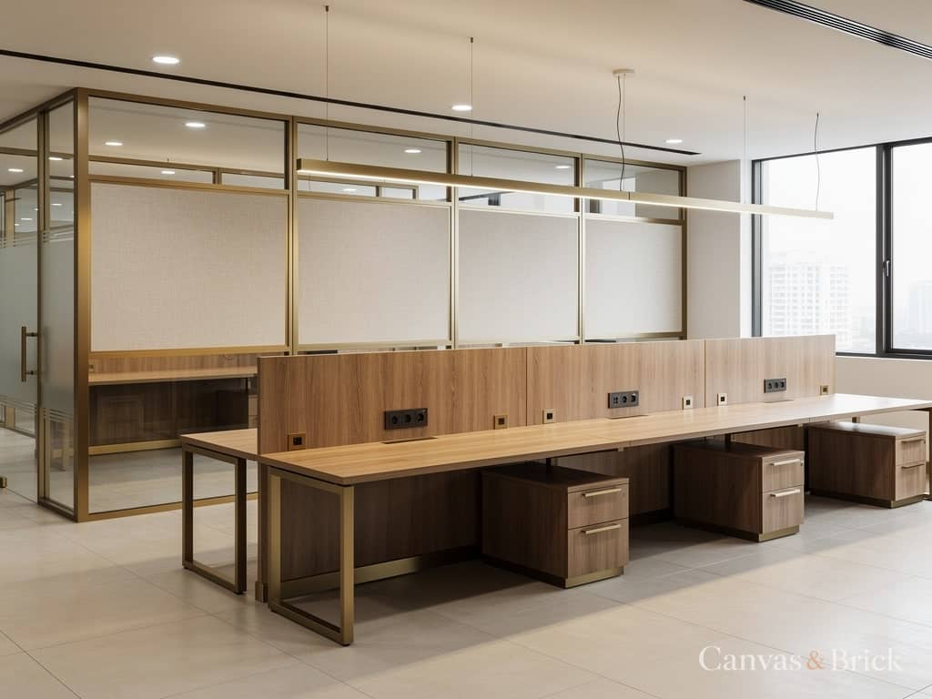 Startup / co-working commercial interiors design in Kolkata by Canvas & Brick