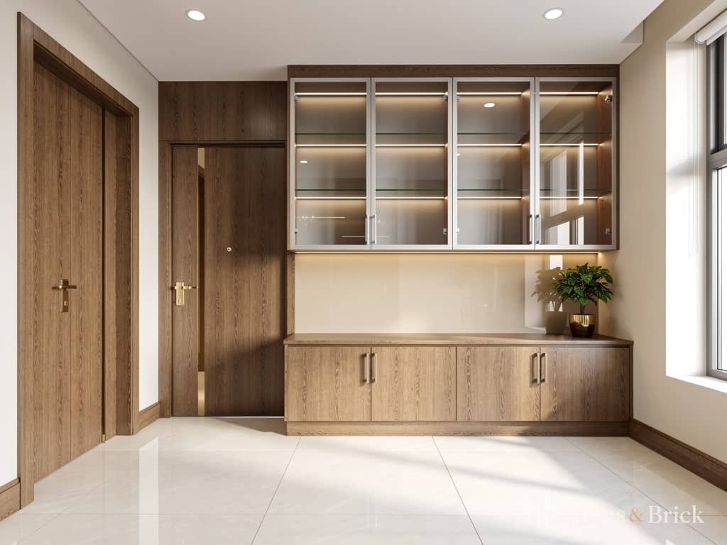 With console crockery unit design in Kolkata by Canvas & Brick