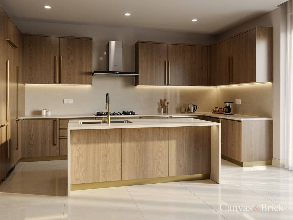 Island kitchen kitchen designs design in Kolkata by Canvas & Brick