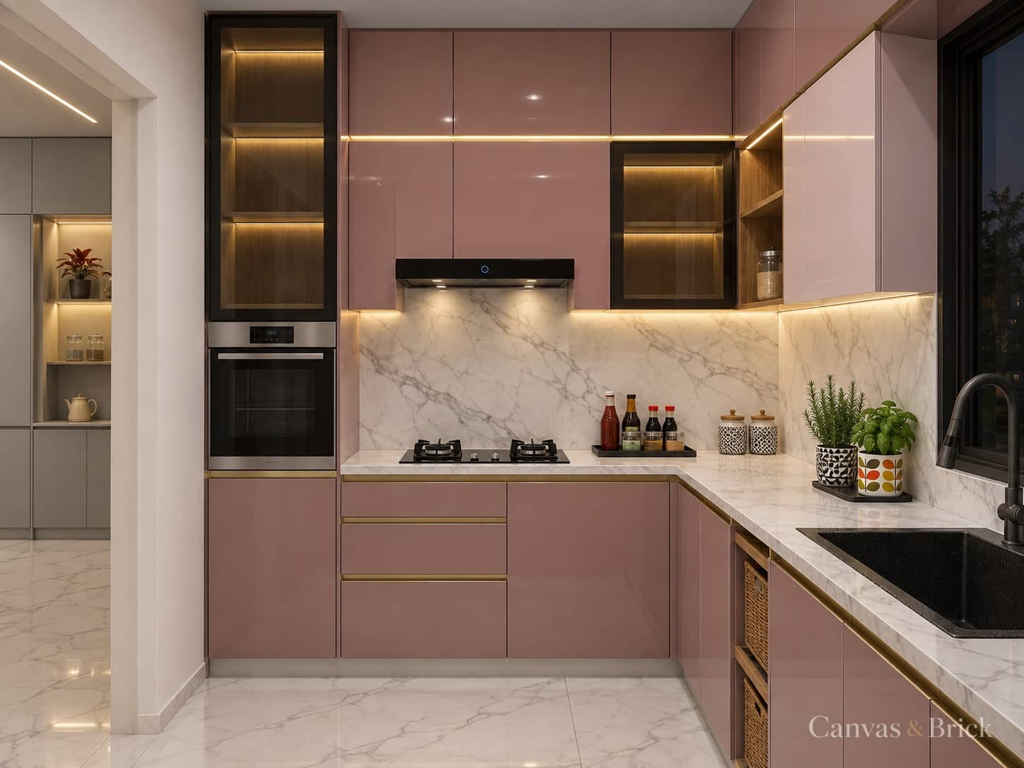 Parallel kitchen kitchen designs design in Kolkata by Canvas & Brick